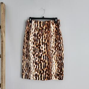 Worthington Animal Print Pencil Straight Skirt Size 8